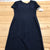 New Liz Claiborne Navy Blue Zip Up Floor Length Yoke Dress Womens Petite Size 12