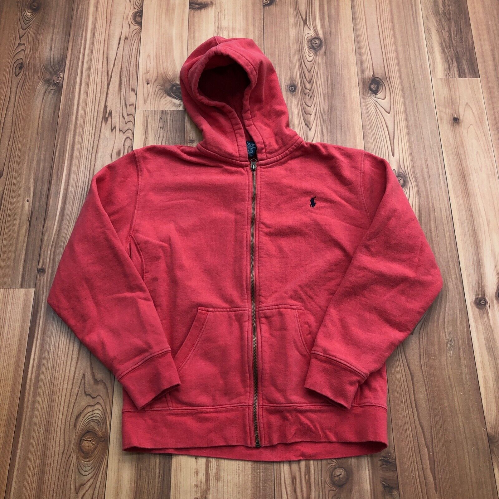 Polo Ralph Lauren Coral Full Zip Thermal Hood Sweatshirt Jacket Girl's Size L