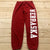 Vintage Signal Red Nebraska Pull On Ankle Elastic Waste Sweatpants Adult Size XL
