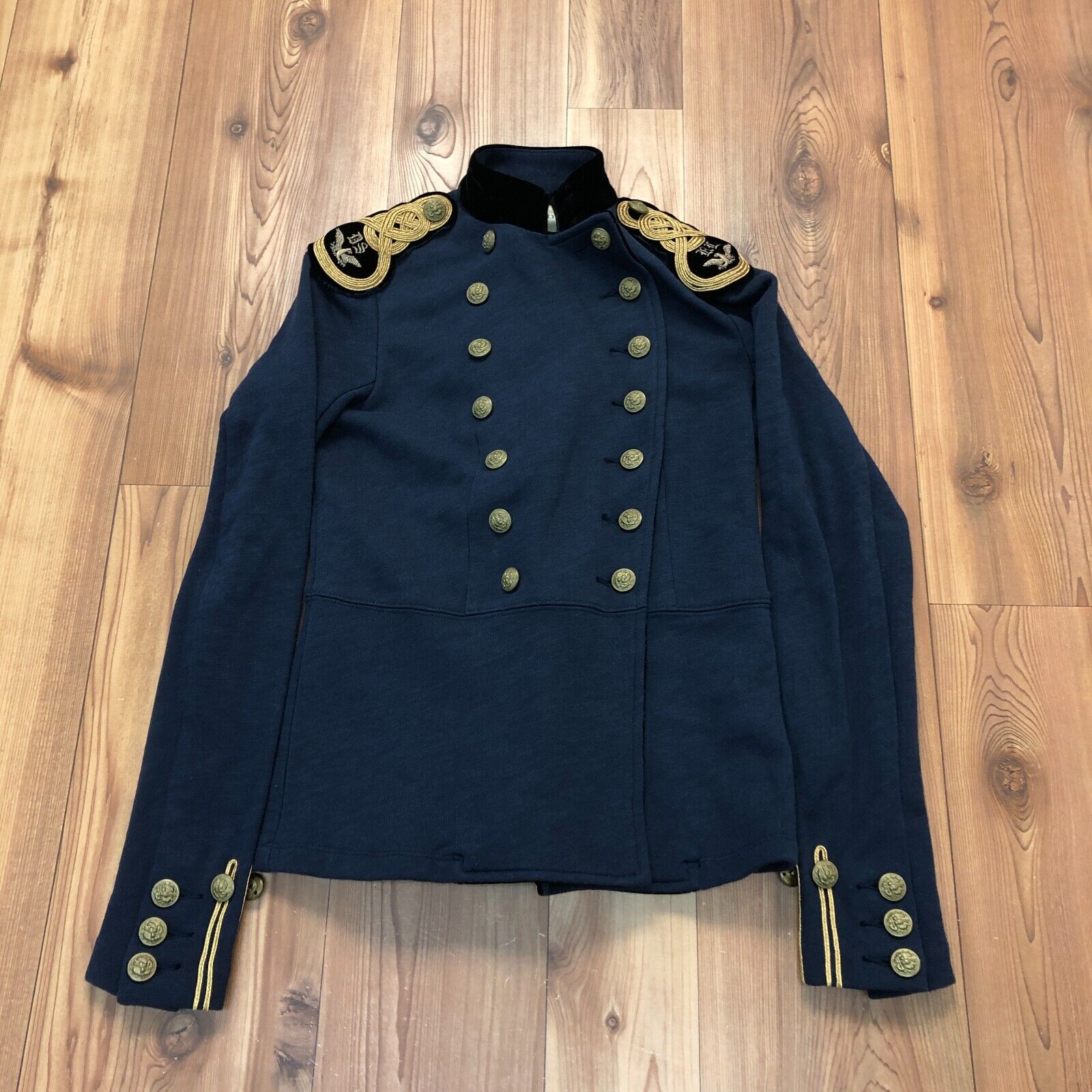 Vintage Ralph Lauren Denim & Supply Double Breast Military Jacket Women Size XS