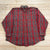 Vintage Hathaway Red Plaid Button Down Collared Casual Cotton Shirt Mens Size L