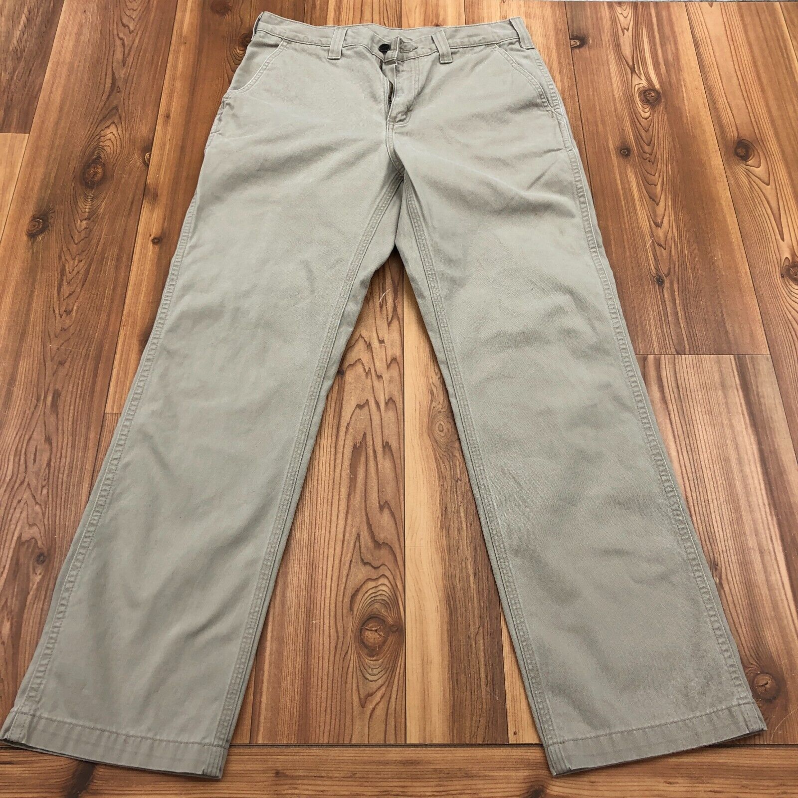 Carhartt Tan 100 % Cotton Mid Rise Straight Leg Relaxed Fit Chinos Size 33 X 32