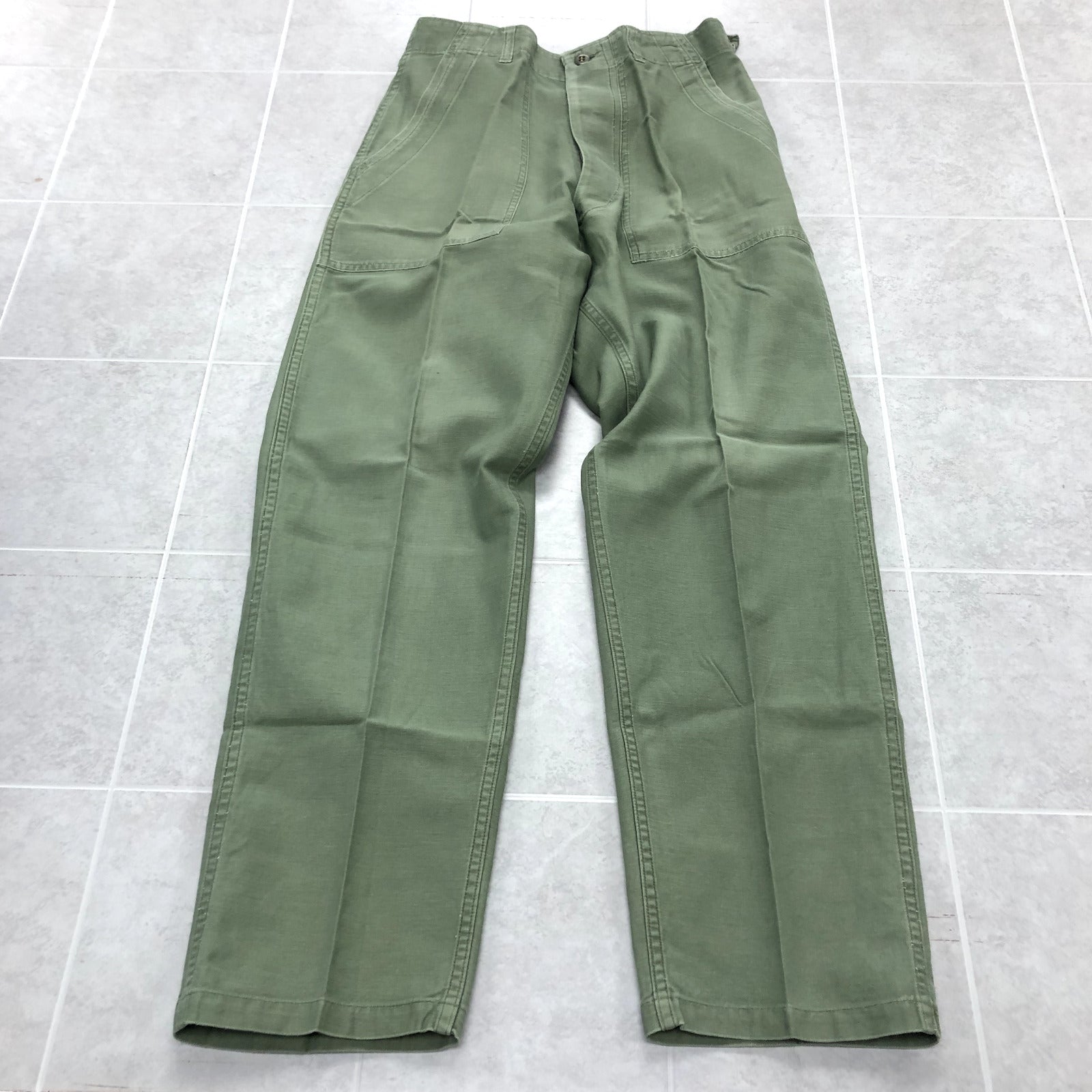 Vintage US Military Green Straight legged High-Rise Pants Adult Size 28 x 31