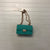 Emperia Aqua Blue Solid Gold Chain PVC Crossbody Handbag Womens Size Small
