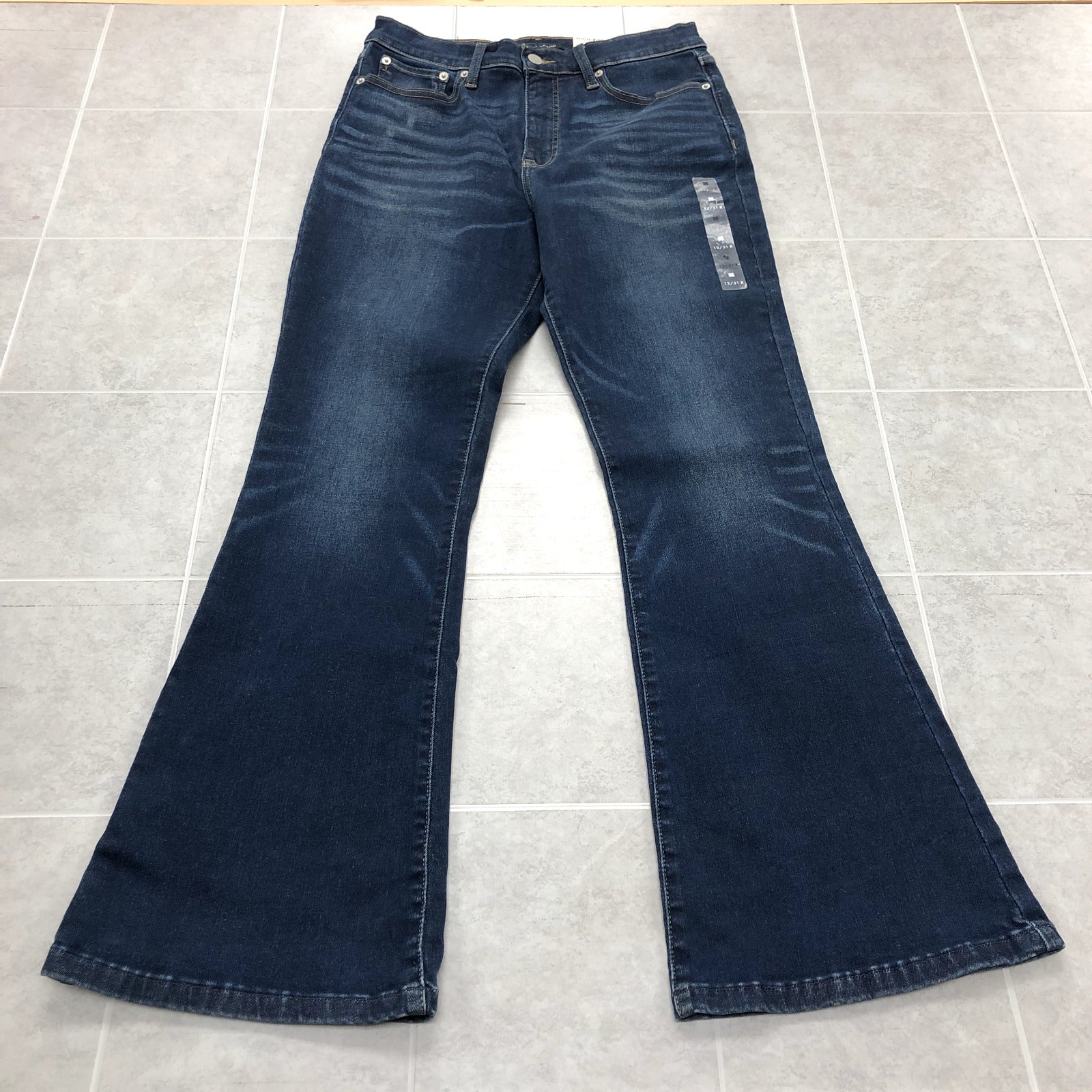Lucky Brand Blue High-Rise Flat Front Flared Bell Bottom Jeans Womens Size 12